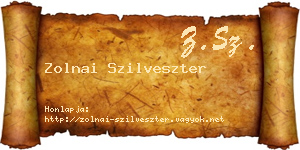 Zolnai Szilveszter névjegykártya